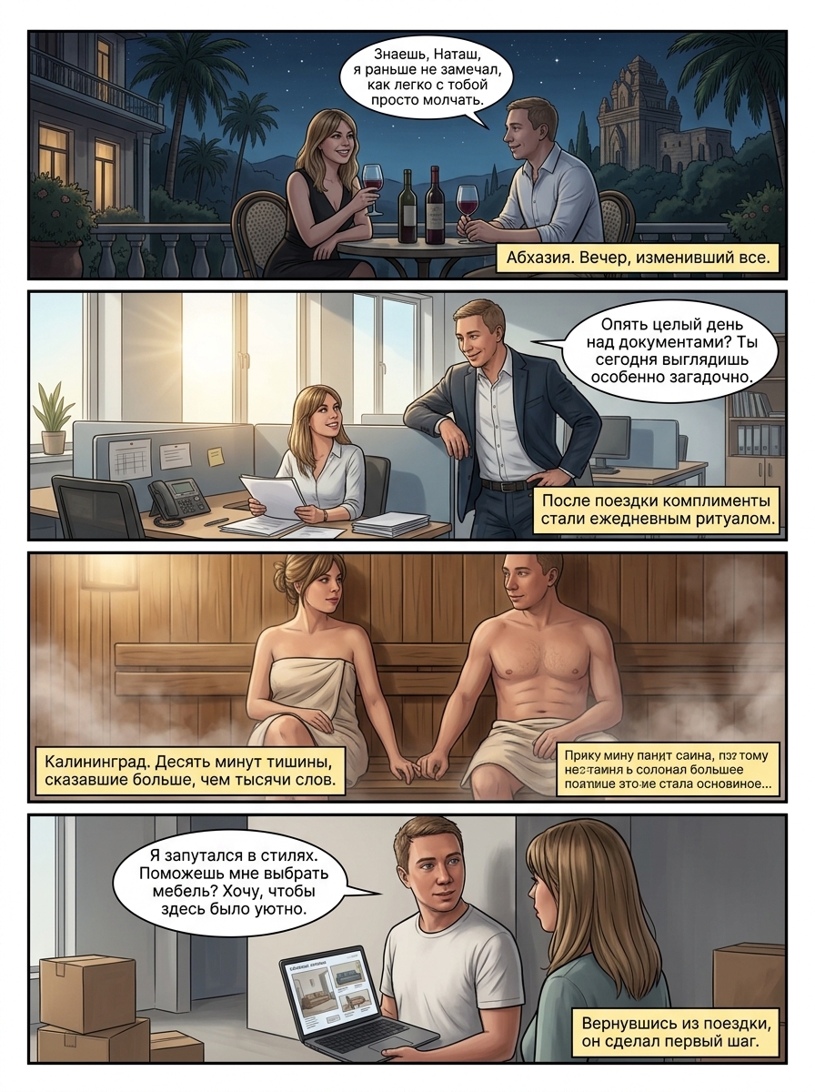 Наташа и Александр, коллеги по работе, в романтическом кинематографичном стиле. Страница 1