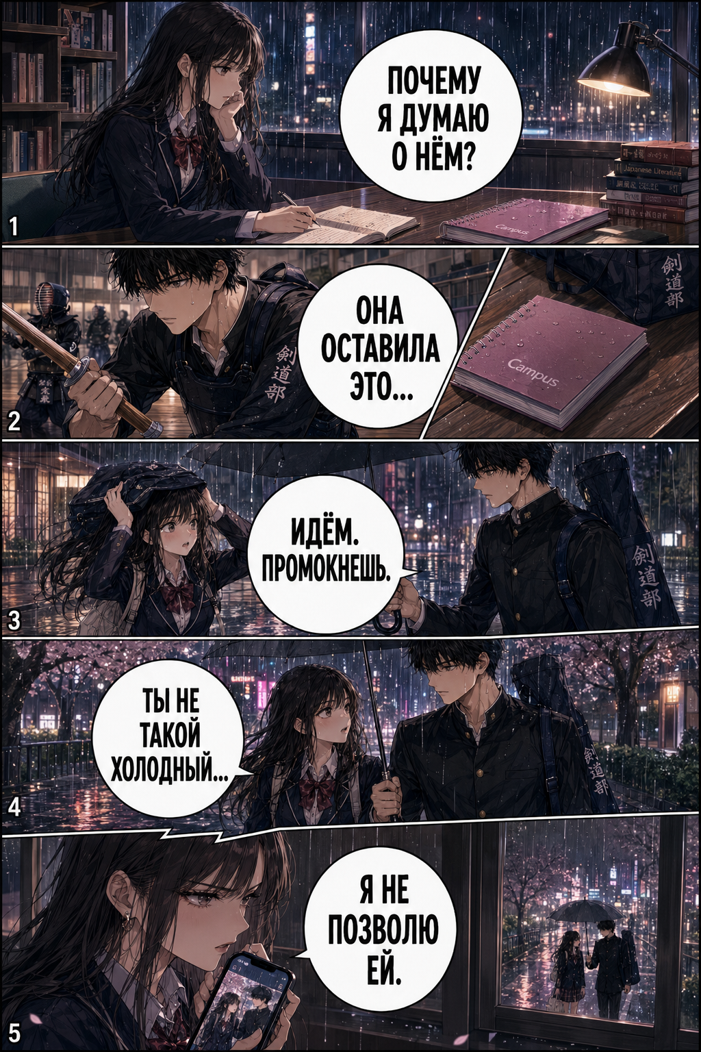 Страница 2 комикса «Под сакурой»