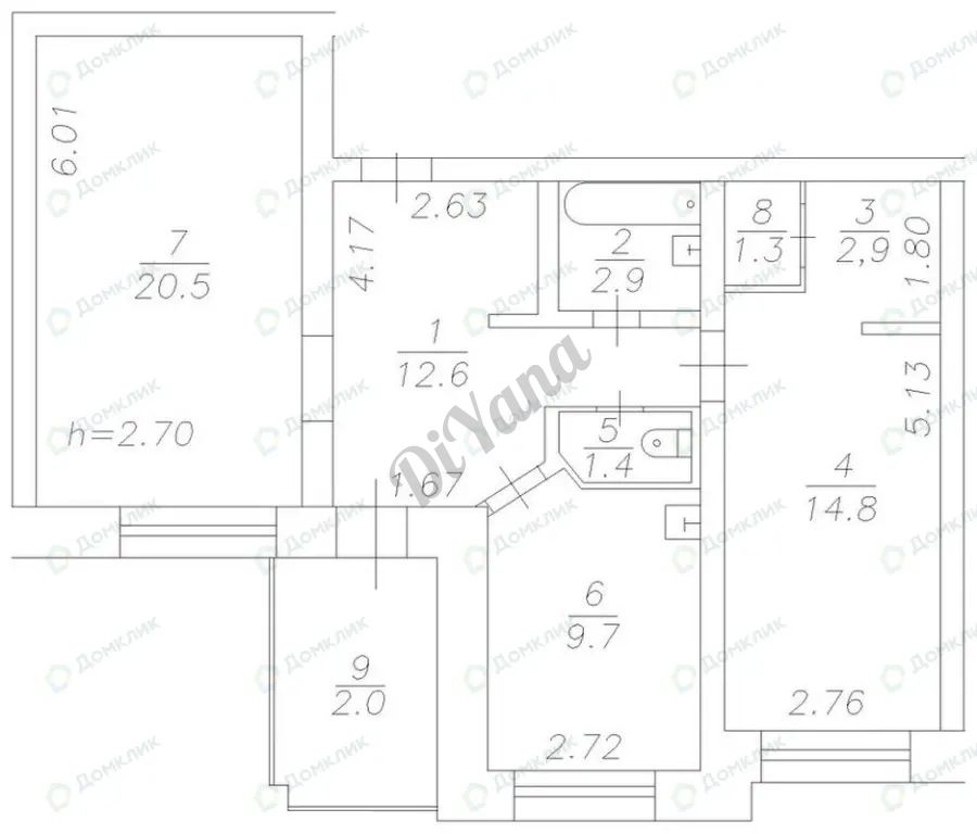 Продам 2-х комнатную квартиру в кирпичном доме