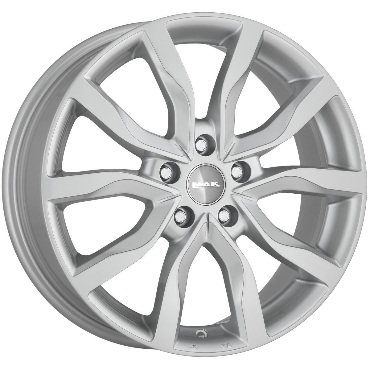 Диск литой 7x17 5x114.3 ET40 dia 76 MAK Highlands Silver