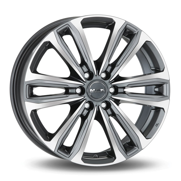 Диск литой 8x18 6x139.7 ET30 dia 100.1 MAK Safari 6 Gun Met-Mirror Face