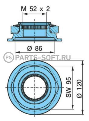 Гайка осевая M52х2/SW95  071027SD