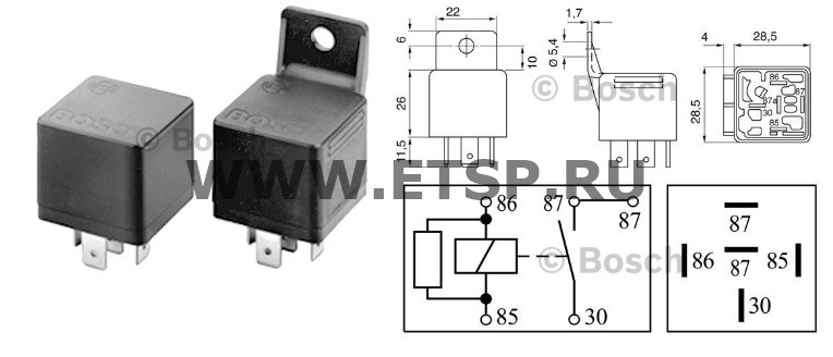 Реле 24V 20A  0986AH0204