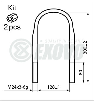 Стремянка рессоры M22x2,5x150x289 круглая 28250E Стремянка рессоры M22x2,5x150x289 круглая 28250E