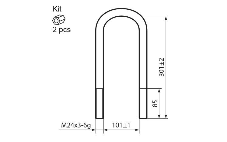 Стремянка рессоры M24*3.0-301 BPW 28234E