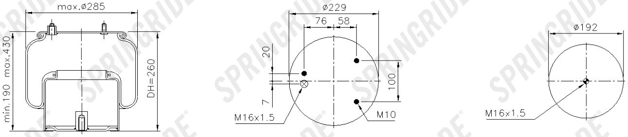 Пневморессора SP55887K Пневморессора SP55887K