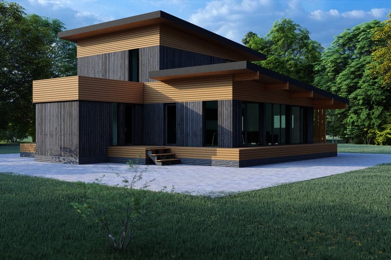 Проект дома Большой, светлый, каркасный дом в стиле лофт, 280 м², 2 этажа, 4 спальни