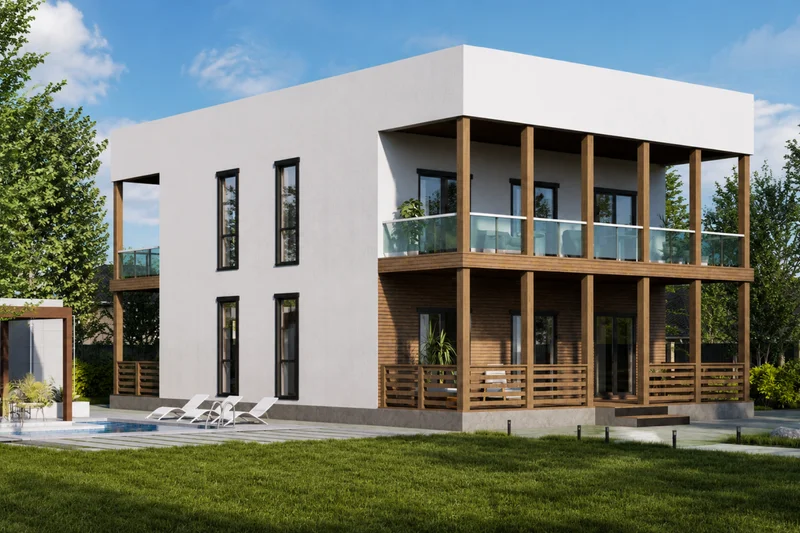 Проект дома 25.05.00.ДК-МВ-10,0x10,0-325, 159 м², 2 этажа, 5 спален