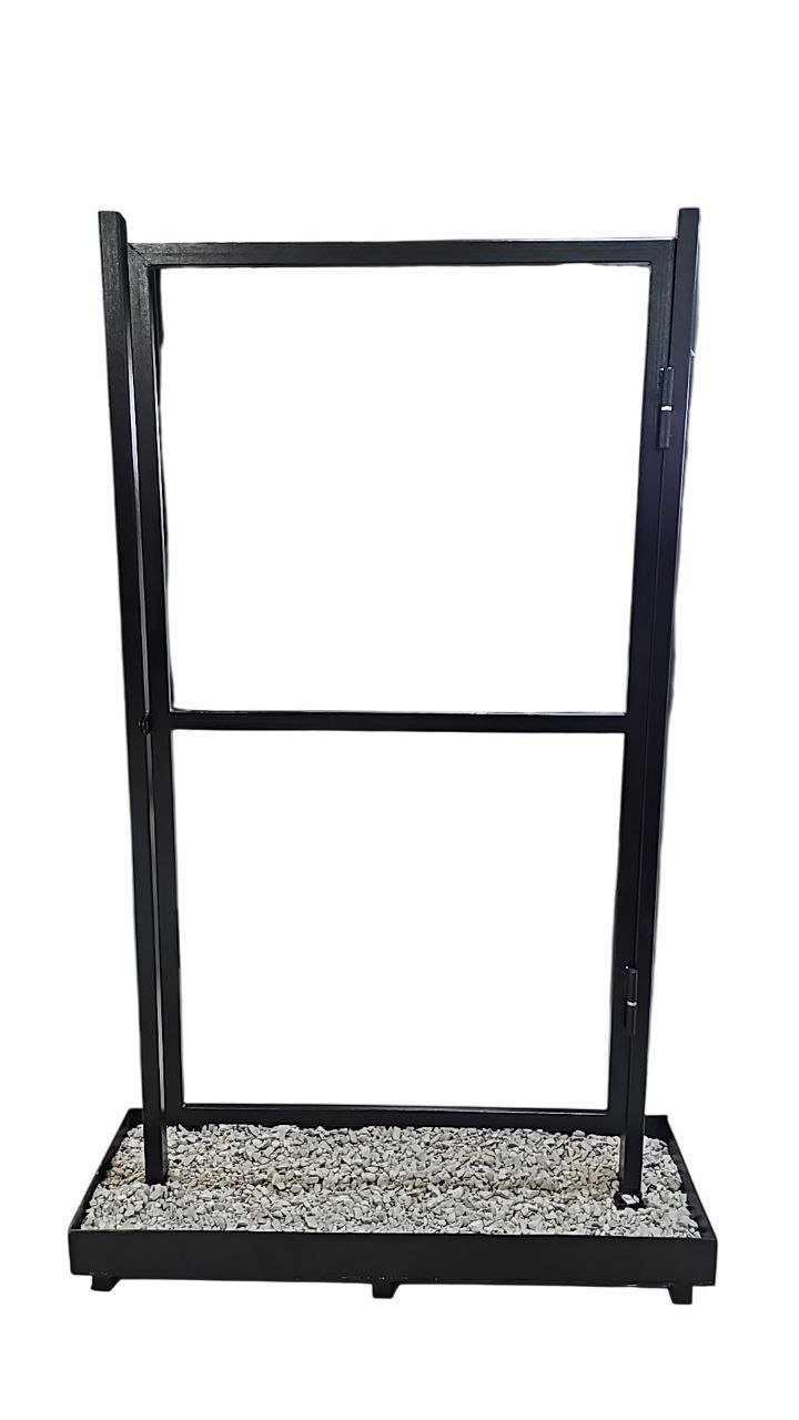 Каркас калитки Садовой черный: вид с улицы ПР/на себя 1,0х1,5м 2 столба 60х40 h=3м изображение, анонсные картинки товара