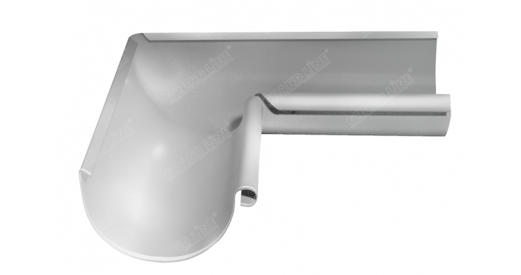 Угол желоба внутренний 90 гр 125 мм RAL 9003 сигнальный белый изображение, анонсные картинки товара