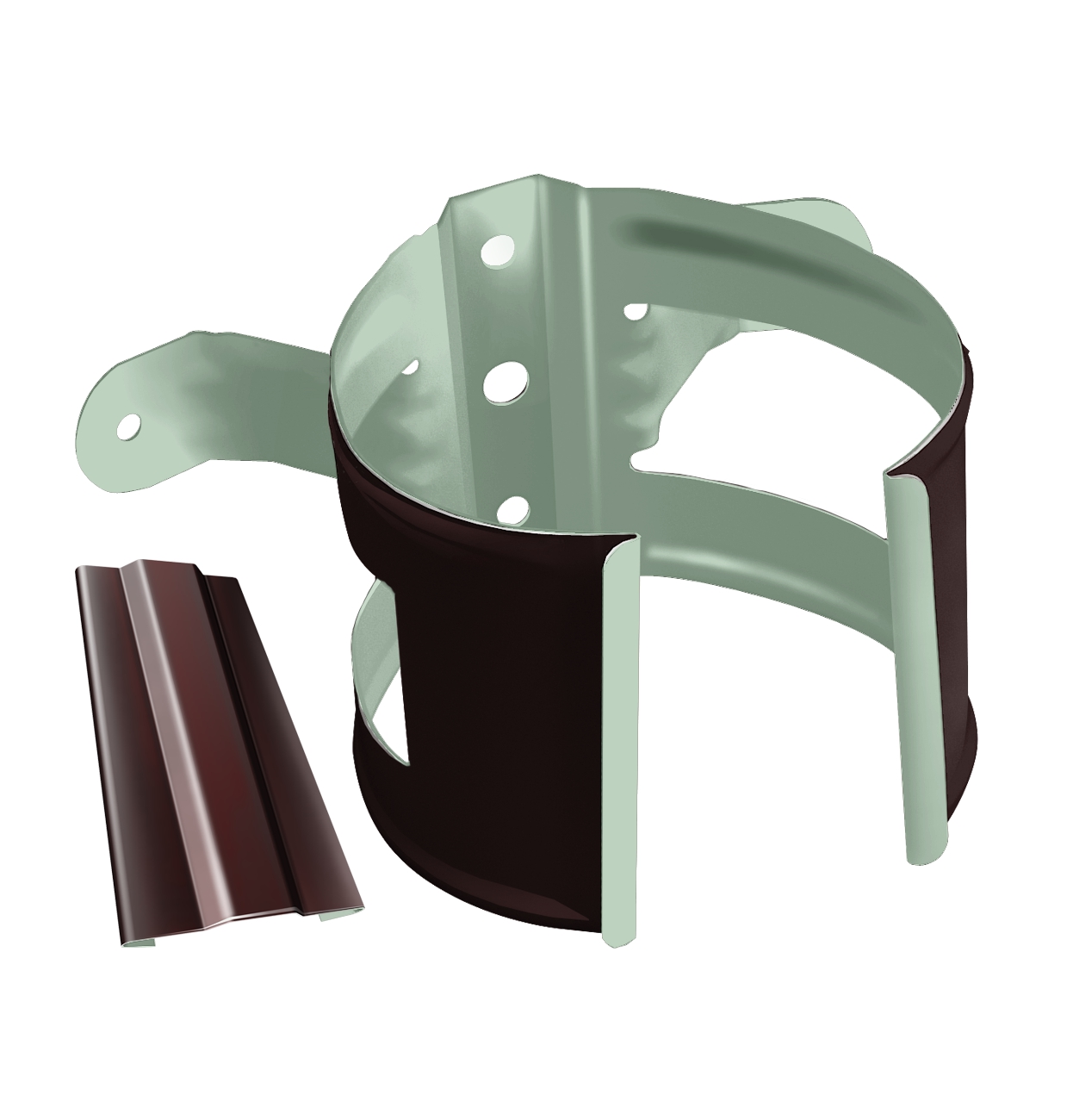 Кронштейн трубы на дерево Optima 100мм RAL 8017 изображение, анонсные картинки товара