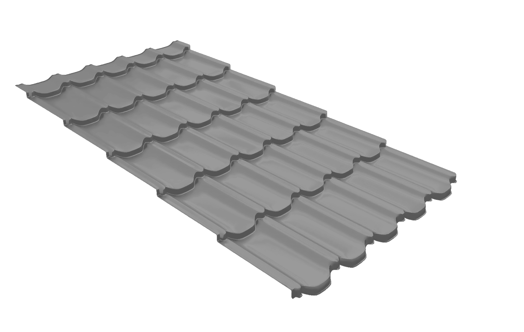 Металлочерепица квинта плюс Grand Line c 3D резом 0,45 Drap TX RAL 7004 сигнальный серый изображение, анонсные картинки товара
