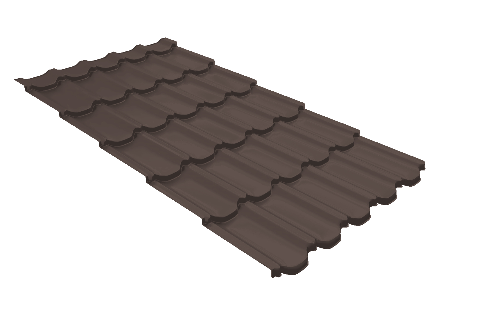 Металлочерепица квинта плюс Grand Line c 3D резом 0,45 Drap TX RAL 8017 шоколад изображение, анонсные картинки товара