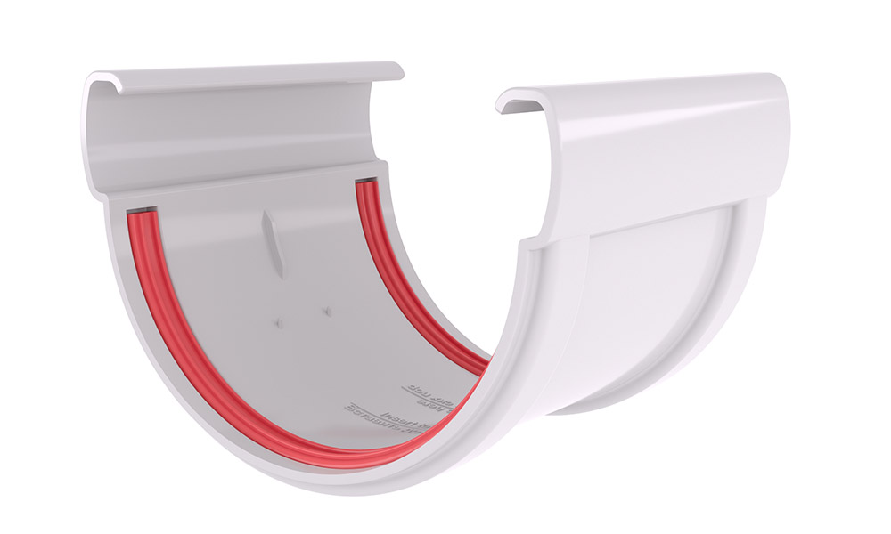 Соединитель желобов Дизайн 135 ПВХ Grand Line белый (RAL 9003) изображение, анонсные картинки товара
