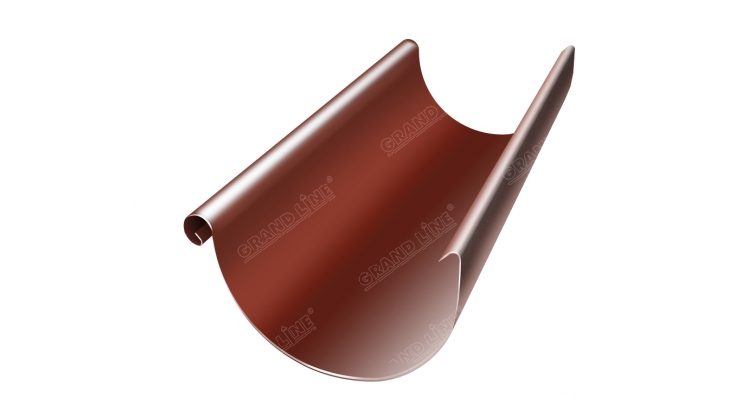 Желоб полукруглый Grand Line 125 мм 3 м RAL 8004 терракота изображение, анонсные картинки товара