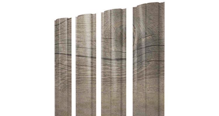 Штакетник Полукруглый Slim с прямым резом 0,45 Print Elite Nordic Wood TwinColor изображение, анонсные картинки товара