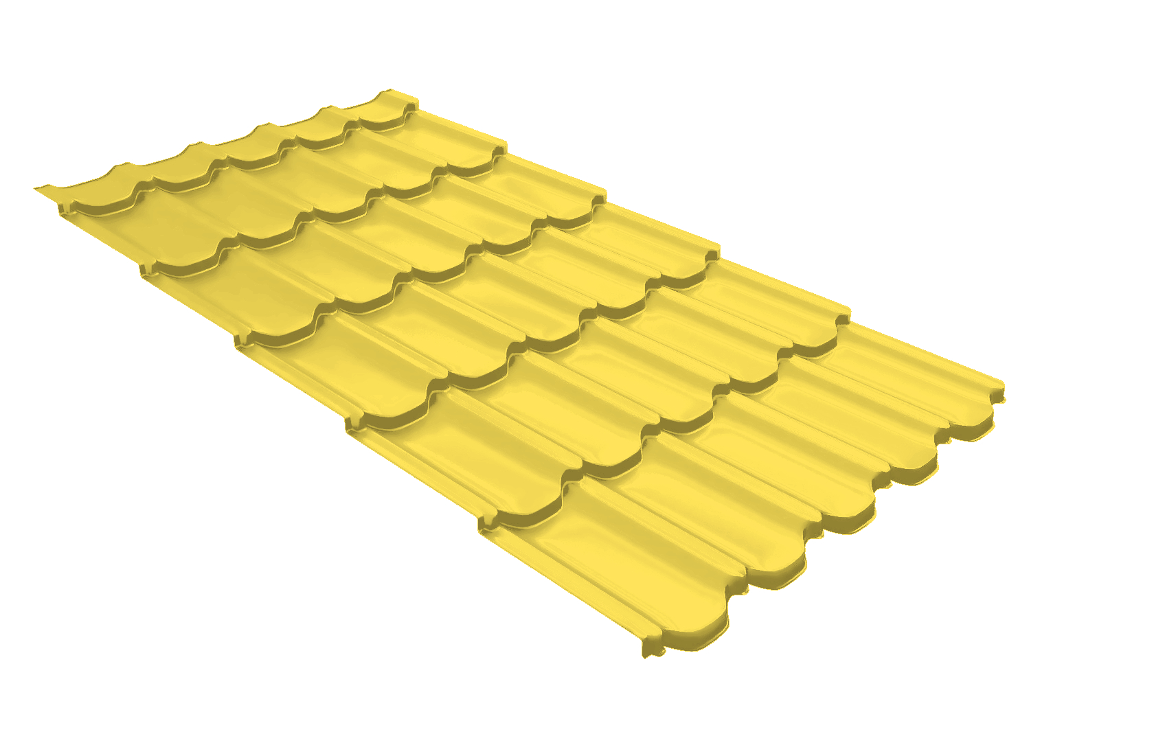 Металлочерепица квинта плюс Grand Line c 3D резом 0,45 PE RAL 1018 цинково-желтый изображение, анонсные картинки товара