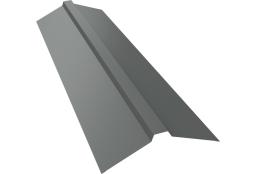Планка конька прямоугольного 115х30х115 0,45 PE с пленкой RAL 9006 бело-алюминиевый (2м) изображение, анонсные картинки товара