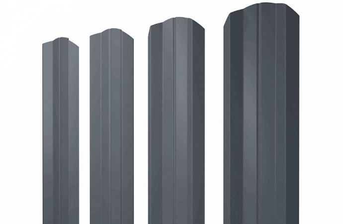 Штакетник М-образный В фигурный 0,5 PE RAL 7024 мокрый асфальт изображение, анонсные картинки товара