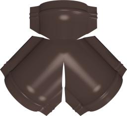 Тройник Y конька полукруглого Satin Matt TX с пленкой RAL 8017 шоколад изображение, анонсные картинки товара