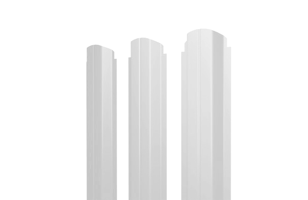 Штакетник П-образный B фигурный 0,45 PE RAL 9003 сигнальный белый изображение, анонсные картинки товара