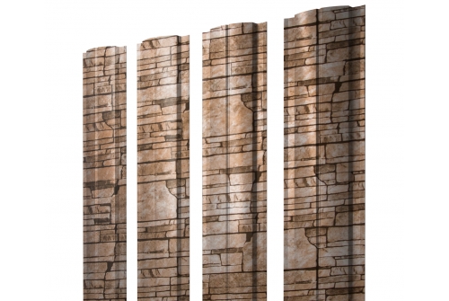 Штакетник Полукруглый Slim с прямым резом 0,45 Print Elite Sand Stone TwinColor изображение, анонсные картинки товара