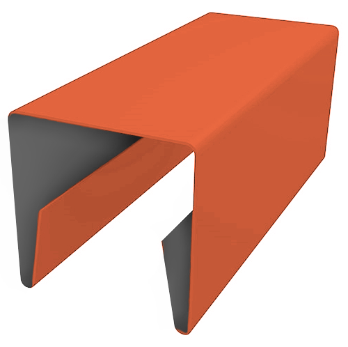 Планка П-образная заборная 24 0,45 PE с пленкой RAL 2004 оранжевый (3м) изображение, анонсные картинки товара