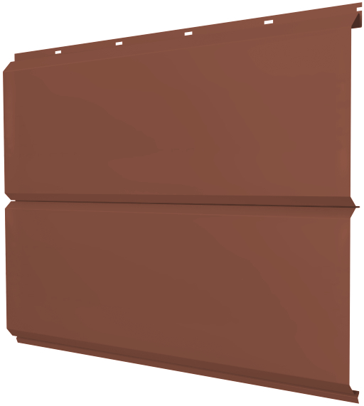 Софит металлический без перфорации 0,5 Satin Matt TX с пленкой RAL 8004 терракота изображение, анонсные картинки товара