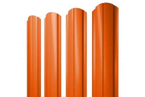 Штакетник Полукруглый Slim фигурный 0,45 PE RAL 2004 оранжевый изображение, анонсные картинки товара