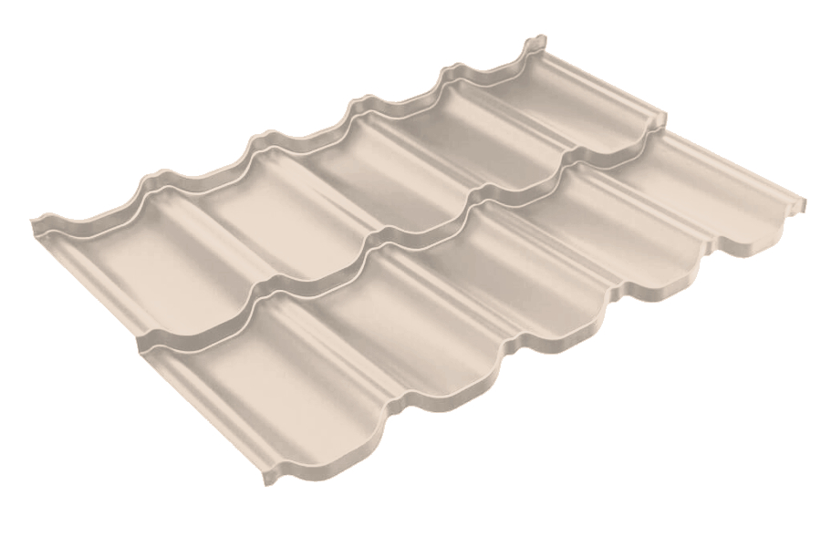 Металлочерепица модульная квинта Uno Grand Line c 3D резом 0,45 PE RAL 1015 светлая слоновая кость изображение, анонсные картинки товара