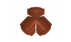 Тройник Y конька полукруглого Satin с пленкой RAL 8004 терракота изображение, анонсные картинки товара
