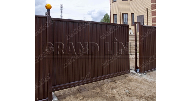 Ворота откатные Estet 2,0х4,5 RAL 8017 изображение, анонсные картинки товара