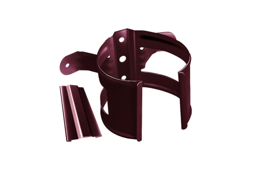 Хомут трубы металлический на дерево Grand Line ПВХ бордо (RAL 3005) изображение, анонсные картинки товара