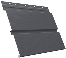 Металлический софит Квадро брус с перфорацией 0,5 Atlas X с пленкой RAL 7024 мокрый асфальт изображение, анонсные картинки товара