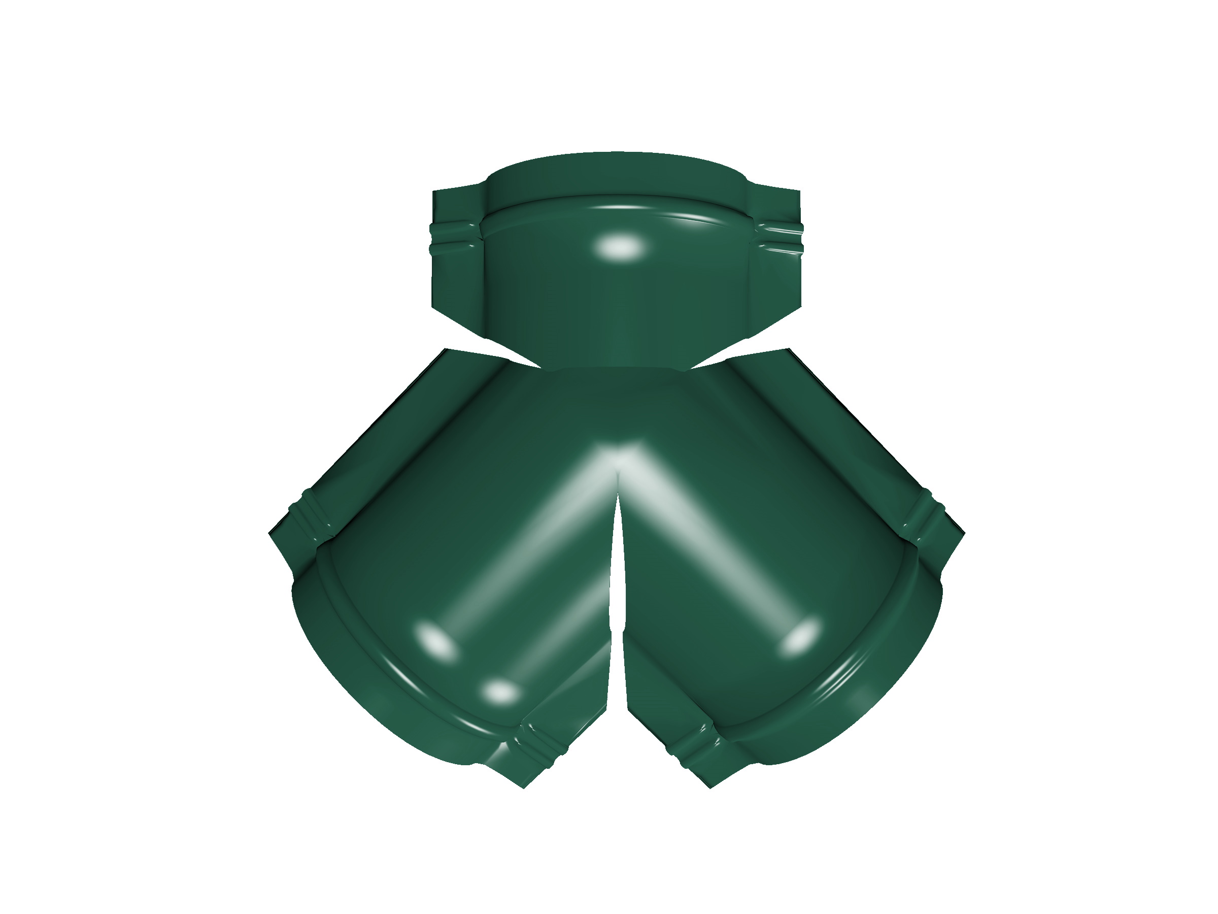 Тройник Y конька полукруглого Satin Мatt с пленкой RAL 6005 зеленый мох изображение, анонсные картинки товара