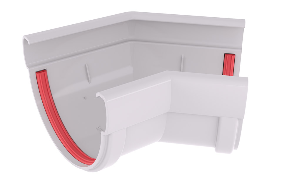 Угол желоба 135 град.Дизайн 135 ПВХ Grand Line белый (RAL 9003) изображение, анонсные картинки товара