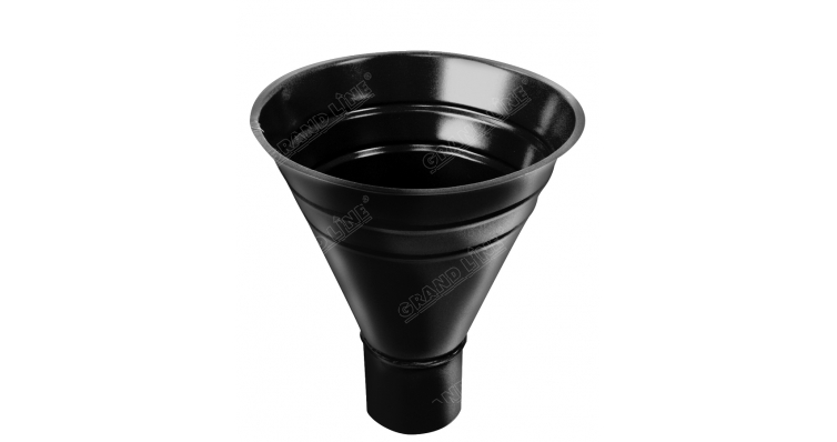 Воронка водосборная Grand Line, 250/90 мм RAL 9005 черный изображение, анонсные картинки товара
