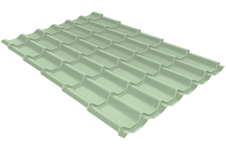 Профиль волновой модерн 0,45 PE RAL 6019 бело-зеленый изображение, анонсные картинки товара