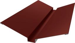 Планка ендовы верхней 115х30х115 0,5 Satin с пленкой RAL 3009 оксидно-красный (2м) изображение, анонсные картинки товара