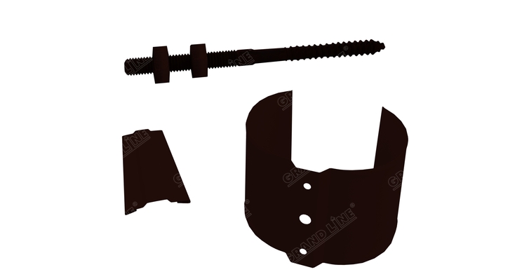 Кронштейн трубы на кирпич 100мм RR 32 темно-коричневый изображение, анонсные картинки товара