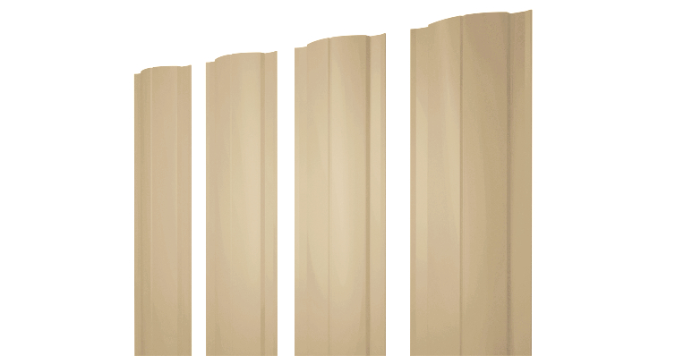 Штакетник Круглый с прямым резом 0,45 PE RAL 1014 слоновая кость изображение, анонсные картинки товара