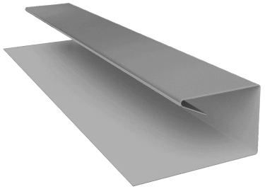 Планка П-образная завершающая сложная (КД) 0,45 PE с пленкой RAL 9006 бело-алюминиевый (3м) изображение, анонсные картинки товара