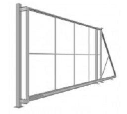 Каркас откатных ворот 5м*1,9м (7,3м) (корич) с балкой без комплектующих изображение, анонсные картинки товара