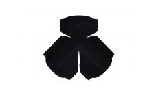 Тройник Y конька полукруглого 0,45 Drap с пленкой RAL 9005 черный изображение, анонсные картинки товара