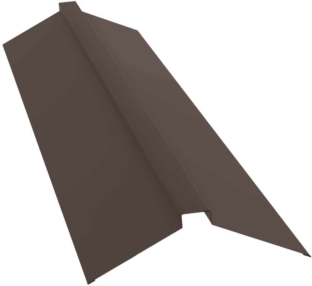 Планка конька плоского 115х30х115 0,45 Drap TX RAL 8017 шоколад (2м) изображение, анонсные картинки товара