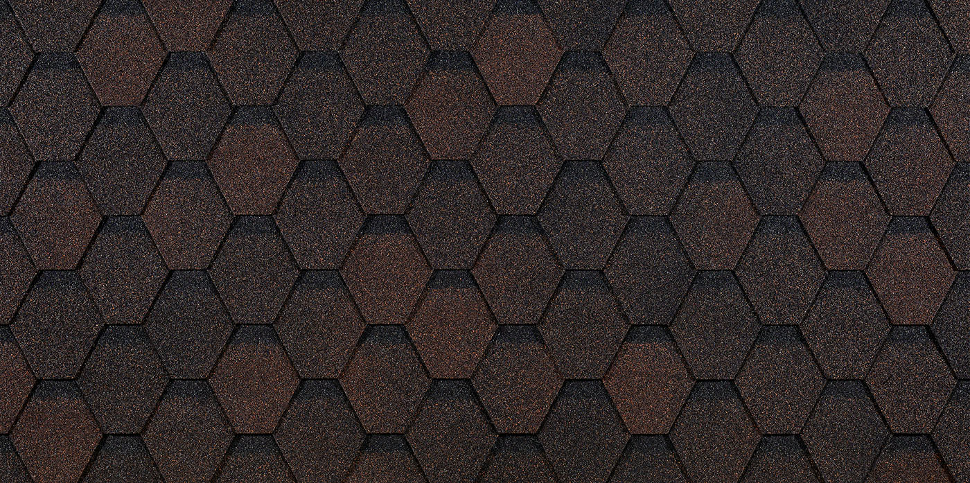 Гибкая черепица Döcke PIE EURASIA/ ШЕСТИГРАННИК/ Коричневый изображение, анонсные картинки товара