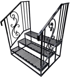 Крыльцо 120см, 3 ступеньки, перила №2 изображение, анонсные картинки товара