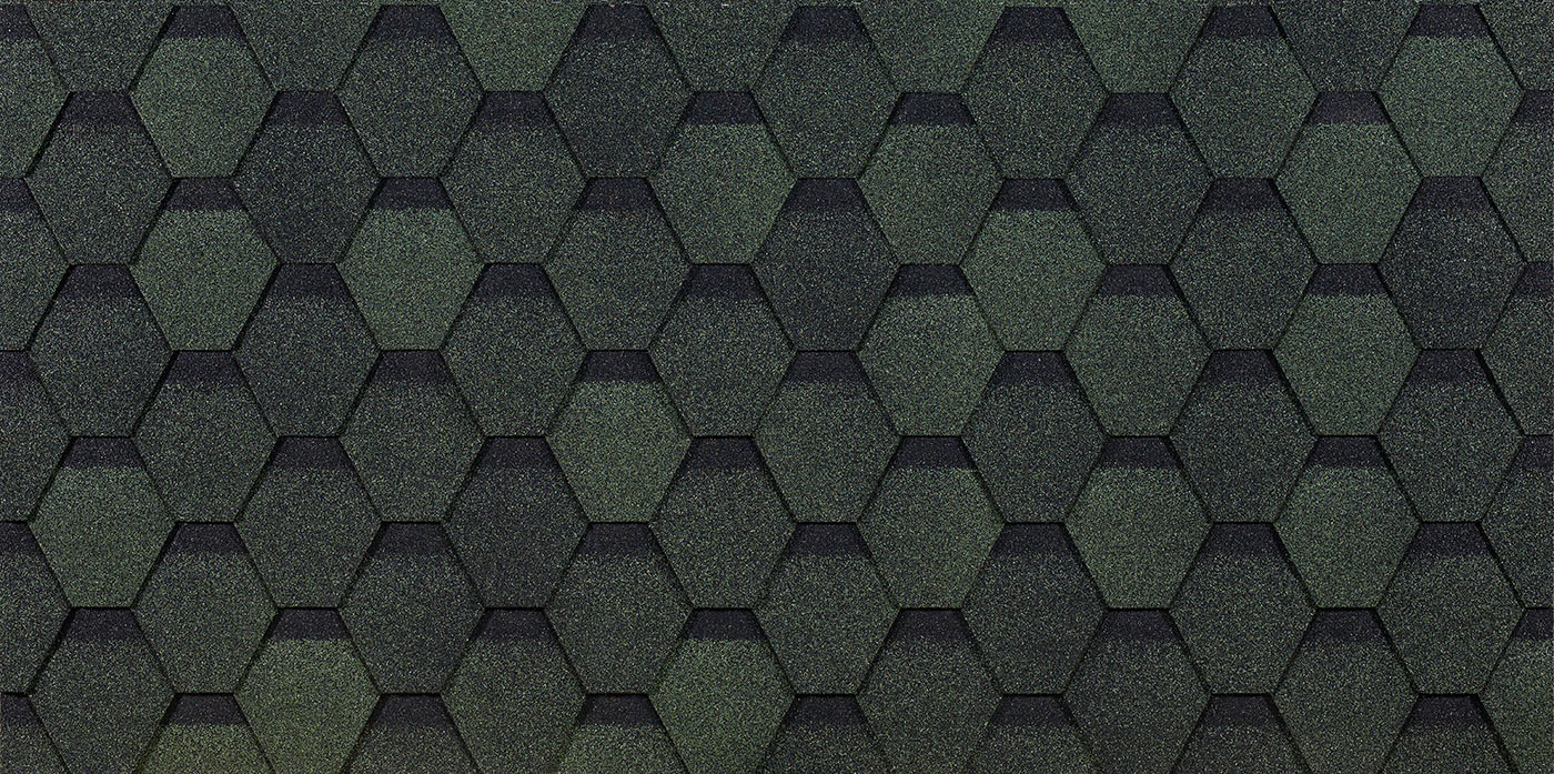 Гибкая черепица Döcke PIE EURASIA/ ШЕСТИГРАННИК/ Зеленый изображение, анонсные картинки товара