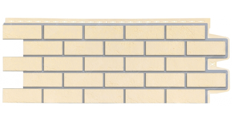Фасадная панель Grand Line Состаренный кирпич Design бежевый со швом RAL 7004 изображение, анонсные картинки товара