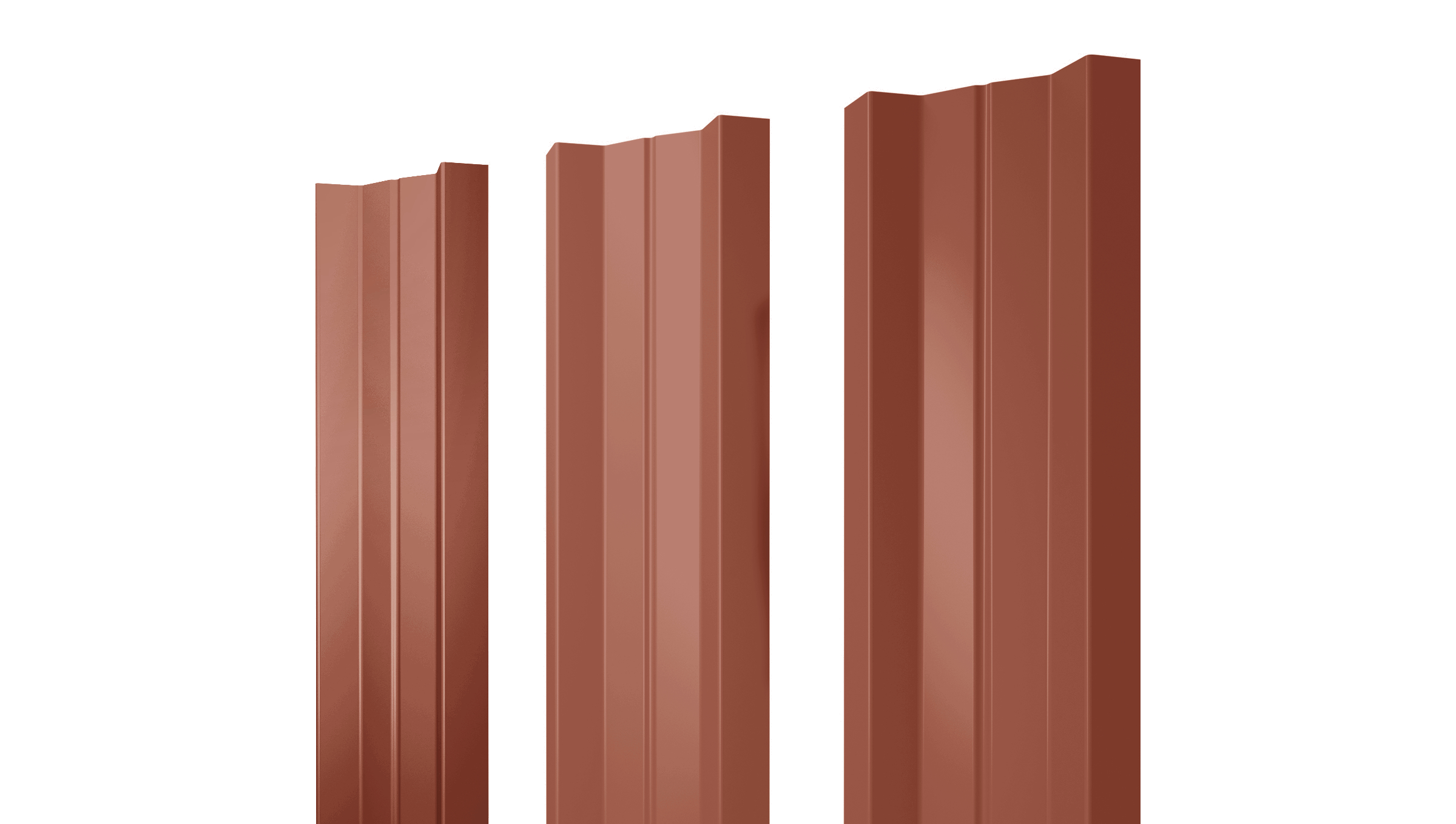 Штакетник М-образный А с прямым резом 0,5 Satin Matt TX RAL 8004 терракота изображение, анонсные картинки товара